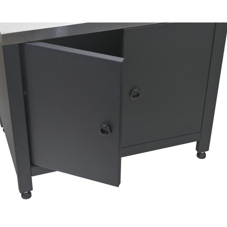 Módulo exterior — armário para grelhador 80 x 47 x 69 cm, preto/inox