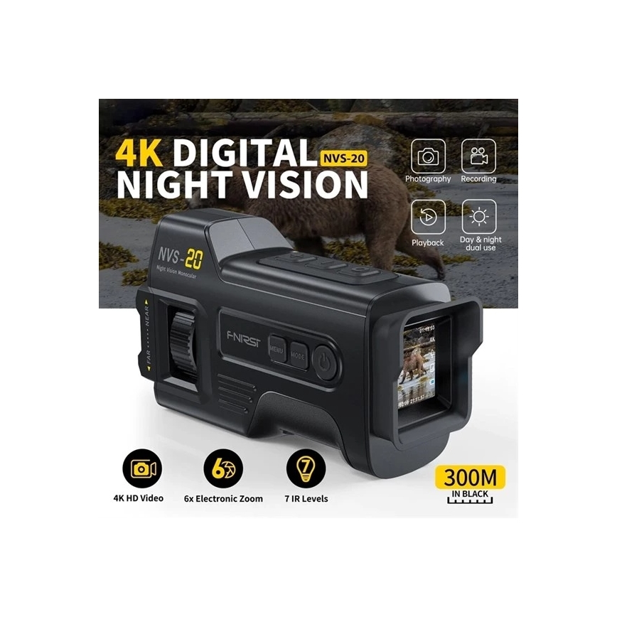 Monóculo com visão noturna 6x25 — bateria 2000 mAh