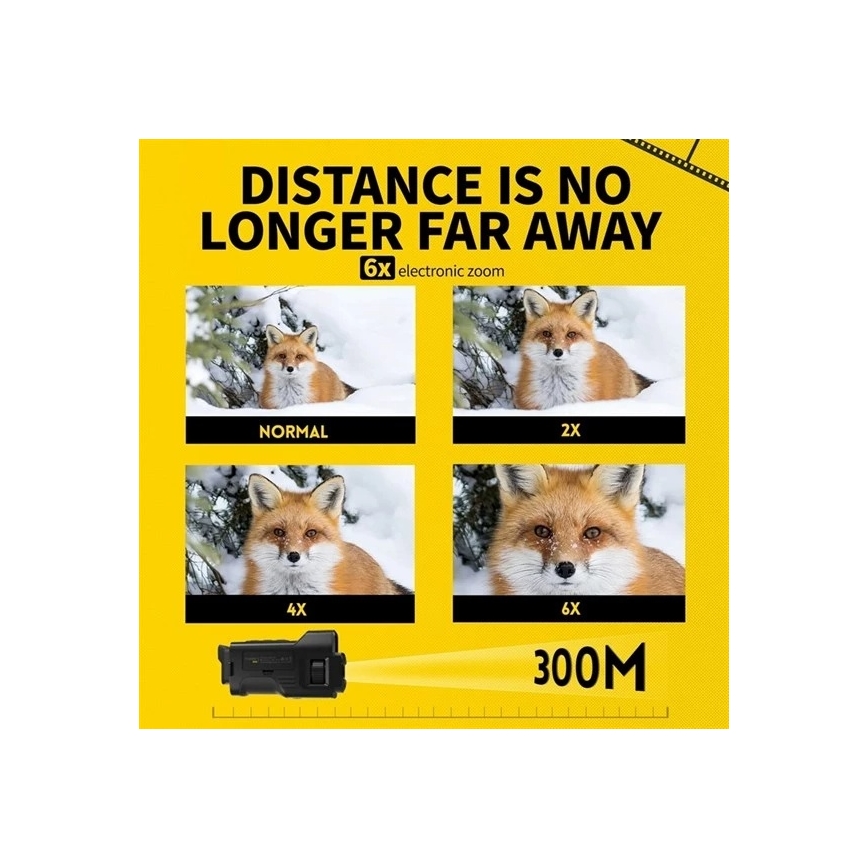 Monóculo com visão noturna 6x25 — bateria 2000 mAh