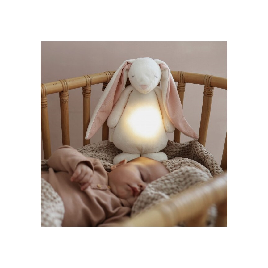 Moonie - Amigo aconchegante com melodia e iluminação 2.0 coelho powder