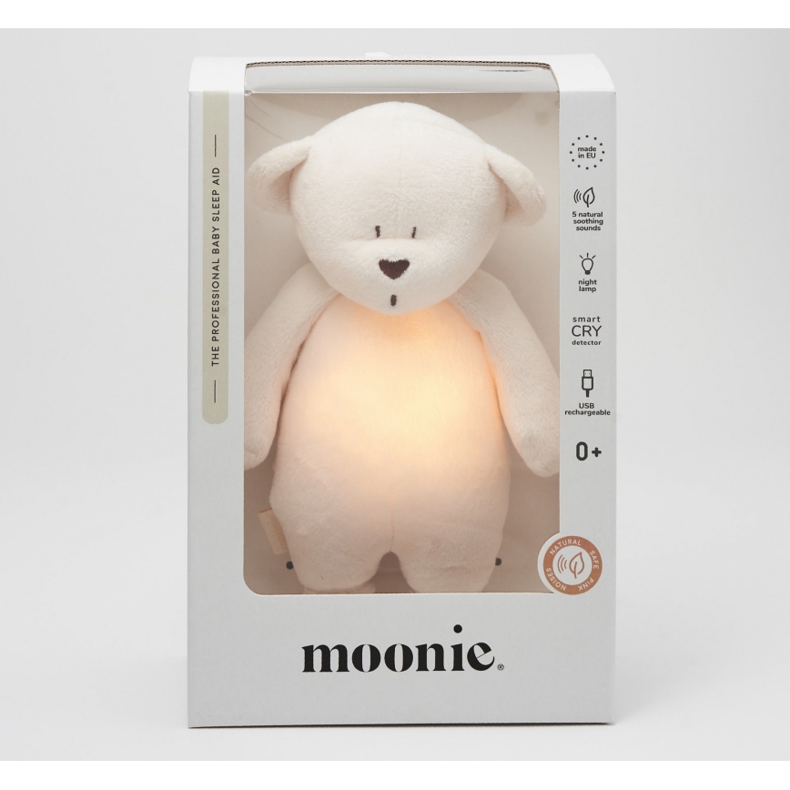 Moonie - Amigo aconchegante com melodia e iluminação urso pequeno 2.0 creme