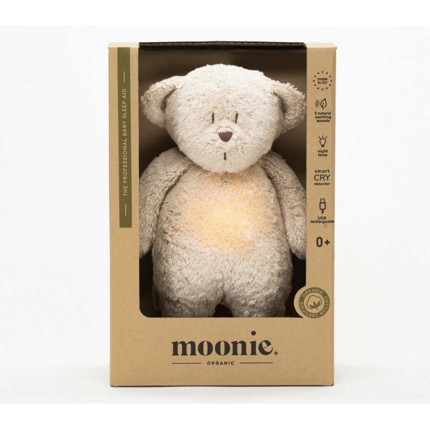 Moonie - Amigo aconchegante com melodia e iluminação urso pequeno 2.0 organic Areia