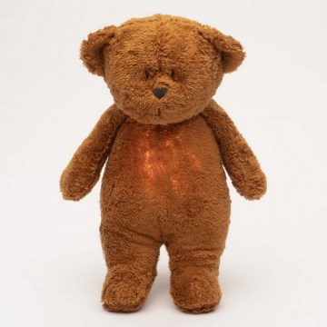 Moonie - Amigo aconchegante com melodia e iluminação urso pequeno 2.0 organic caramel