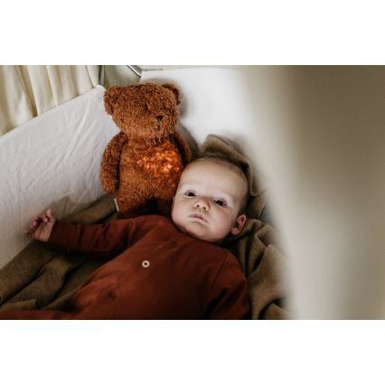 Moonie - Amigo aconchegante com melodia e iluminação urso pequeno 2.0 organic caramel