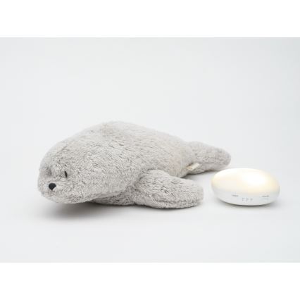 Moonie - Amiguinho para adormecer com melodia e luz, foca, cinzento orgânico