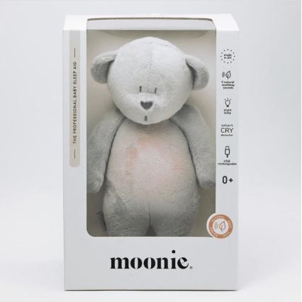 Moonie - Companheiro de aconchego com uma melodia e urso com luz prateado