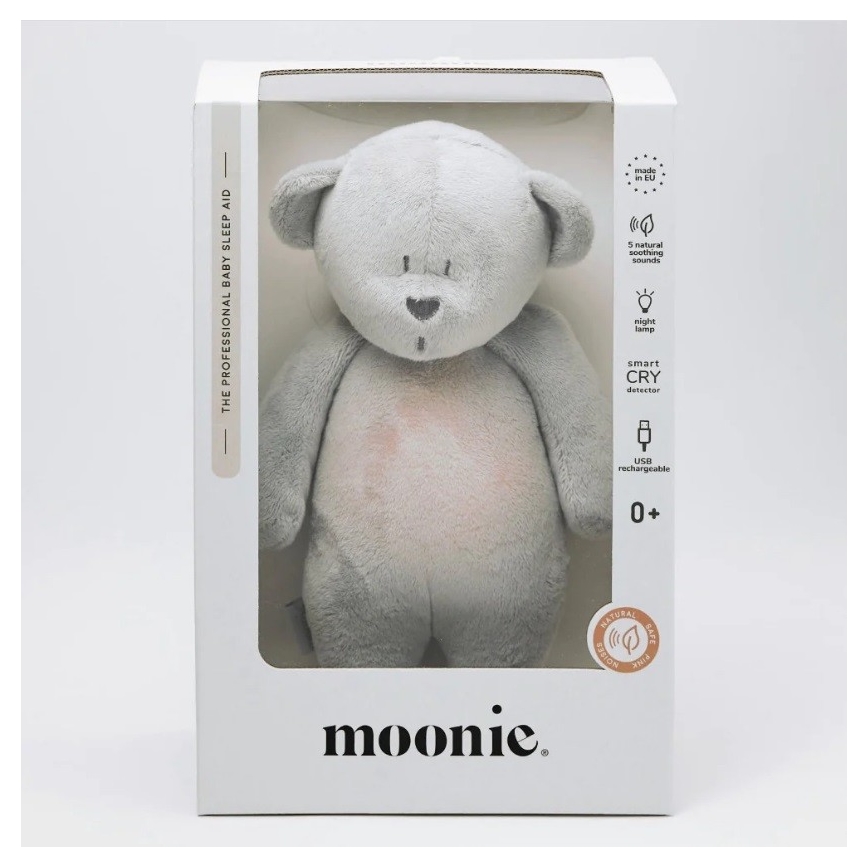 Moonie - Companheiro de aconchego com uma melodia e urso com luz prateado