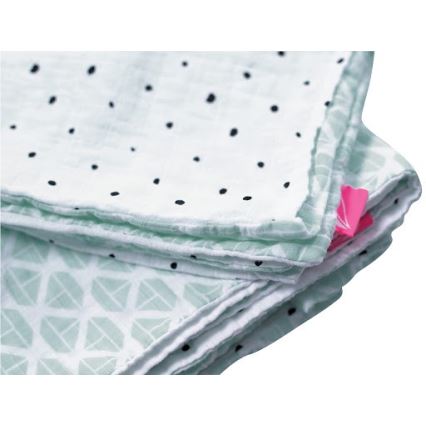 MOTHERHOOD - Roupa de cama de musselina de algodão para berços de bebé Pro-Washed 2 peças azul