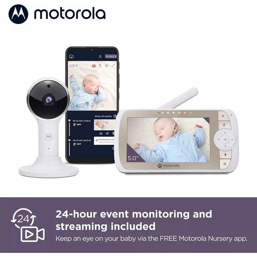 Motorola VM65X - Monitor de bebé inteligente Wi-Fi