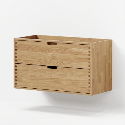Móvel de casa de banho com lavatório GRIBSKOV 100 cm bege/carvalho/branco