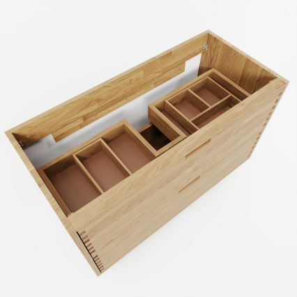 Móvel de casa de banho com lavatório GRIBSKOV 100 cm bege/carvalho/branco