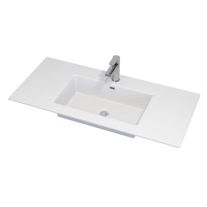 Móvel de casa de banho com lavatório GRIBSKOV 100 cm bege/carvalho/branco