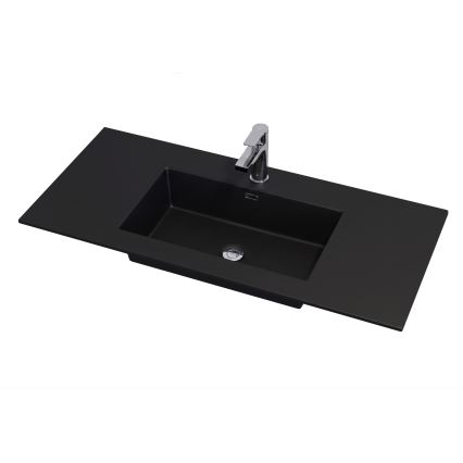 Móvel de casa de banho com lavatório GRIBSKOV 100 cm bege/carvalho/preto