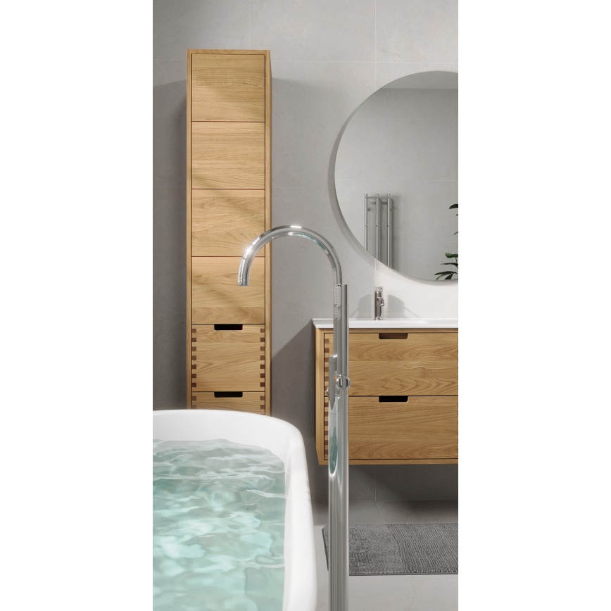 Móvel de casa de banho com lavatório GRIBSKOV 120 cm bege/carvalho/branco
