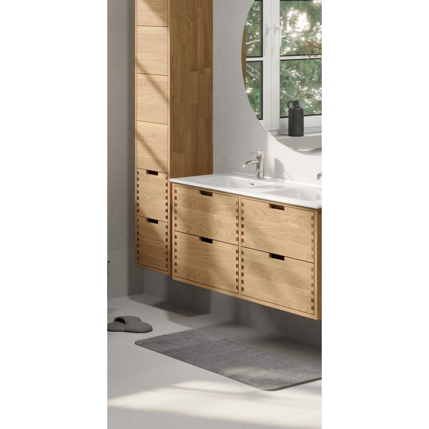 Móvel de casa de banho com lavatório GRIBSKOV 120 cm bege/carvalho/branco