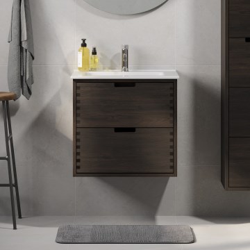 Móvel de casa de banho com lavatório GRIBSKOV 60 cm castanho/carvalho/branco