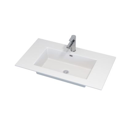 Móvel de casa de banho com lavatório GRIBSKOV 80 cm bege/carvalho/branco
