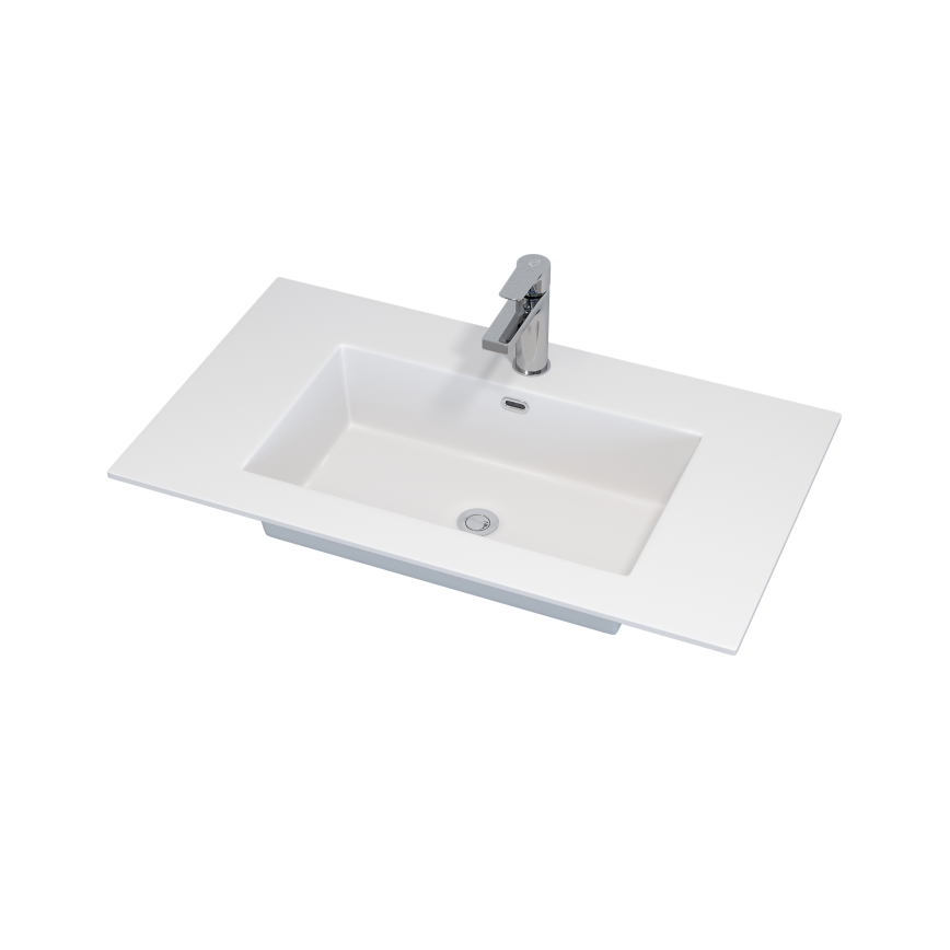 Móvel de casa de banho com lavatório GRIBSKOV 80 cm bege/carvalho/branco