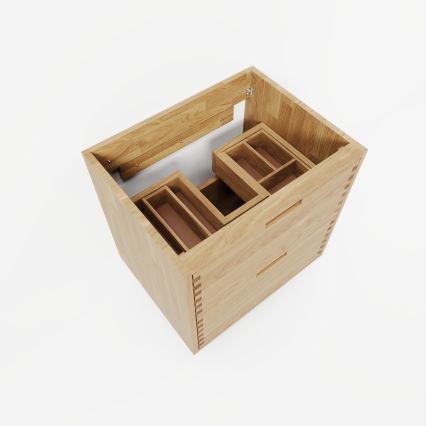 Móvel de casa de banho com lavatório GRIBSKOV de 60 cm, bege/carvalho/branco