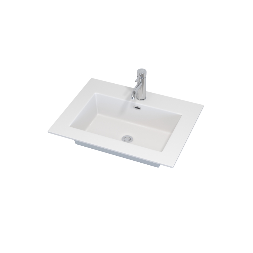 Móvel de casa de banho com lavatório GRIBSKOV de 60 cm, bege/carvalho/branco