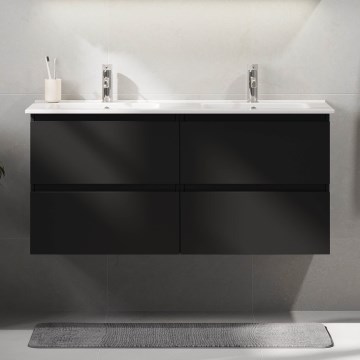 Móvel de casa de banho com lavatório HELSINKI 120 cm, preto