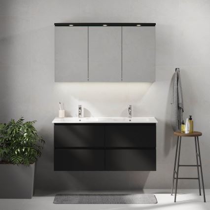 Móvel de casa de banho com lavatório HELSINKI 120 cm, preto