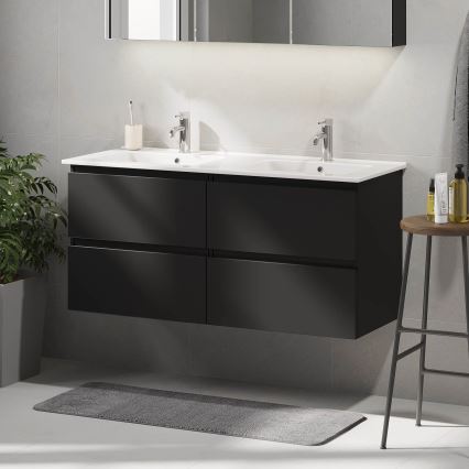 Móvel de casa de banho com lavatório HELSINKI 120 cm, preto