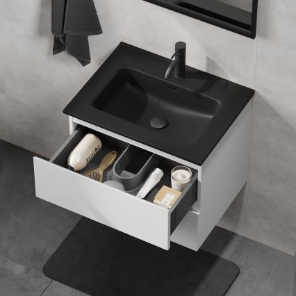 Móvel de casa de banho com lavatório KENWOOD 61x52x45 cm branco/preto
