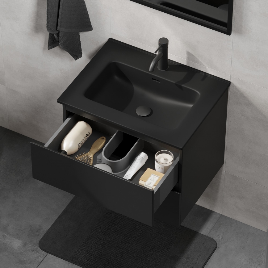 Móvel de casa de banho com lavatório KENWOOD 61x52x45 cm preto