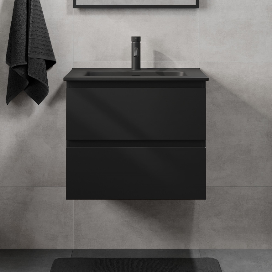 Móvel de casa de banho com lavatório KENWOOD 61x52x45 cm preto