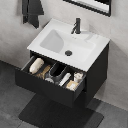 Móvel de casa de banho com lavatório KENWOOD 61x52x47 cm preto/branco