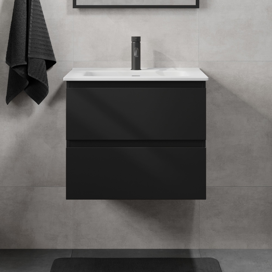 Móvel de casa de banho com lavatório KENWOOD 61x52x47 cm preto/branco