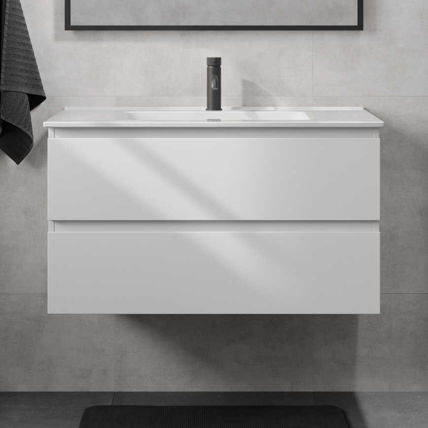 Móvel de casa de banho com lavatório KENWOOD 91 cm, branco