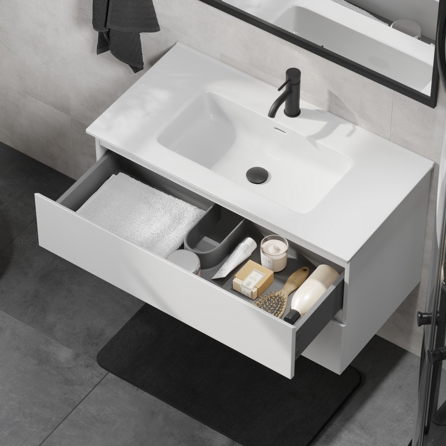 Móvel de casa de banho com lavatório KENWOOD 91 cm, branco