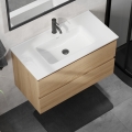 Móvel de casa de banho com lavatório KENWOOD, 91 cm, carvalho/branco