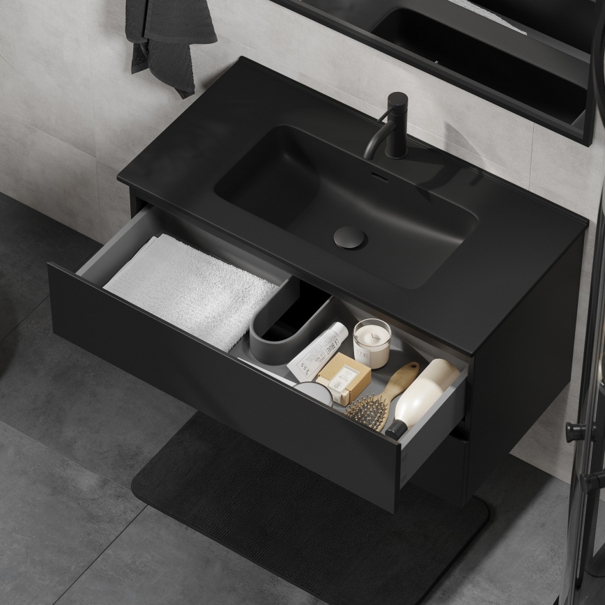 Móvel de casa de banho com lavatório KENWOOD, 91 cm, preto
