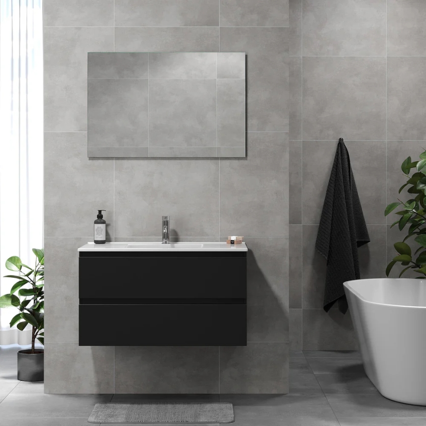 Móvel de casa de banho com lavatório KENWOOD 91 x 50 x 45 cm preto