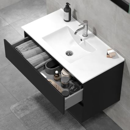 Móvel de casa de banho com lavatório KENWOOD 91 x 50 x 45 cm preto