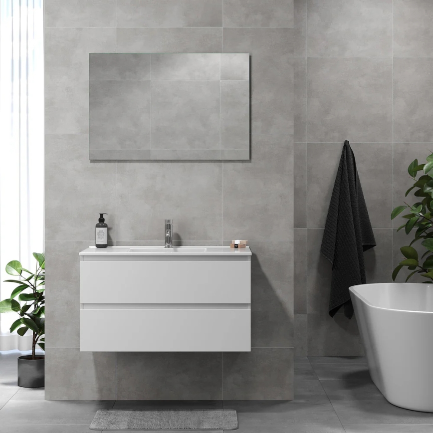 Móvel de casa de banho com lavatório KENWOOD 91 x 50 x 47 cm, branco