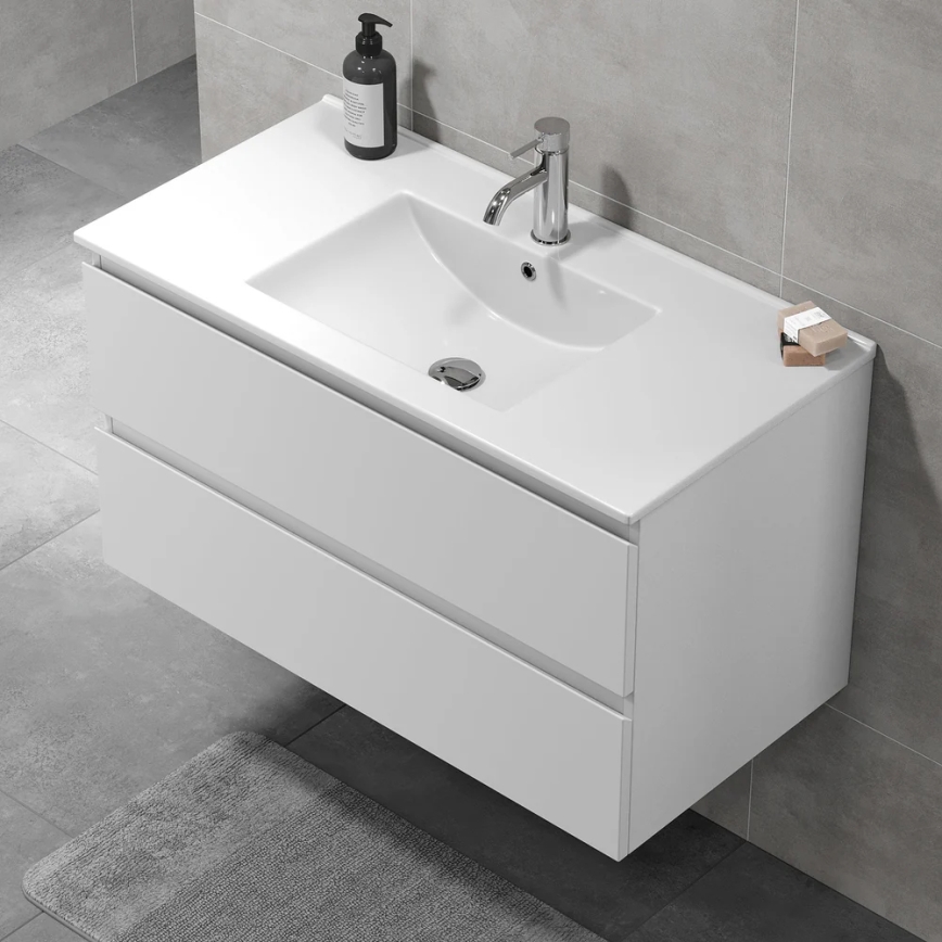 Móvel de casa de banho com lavatório KENWOOD 91 x 50 x 47 cm, branco