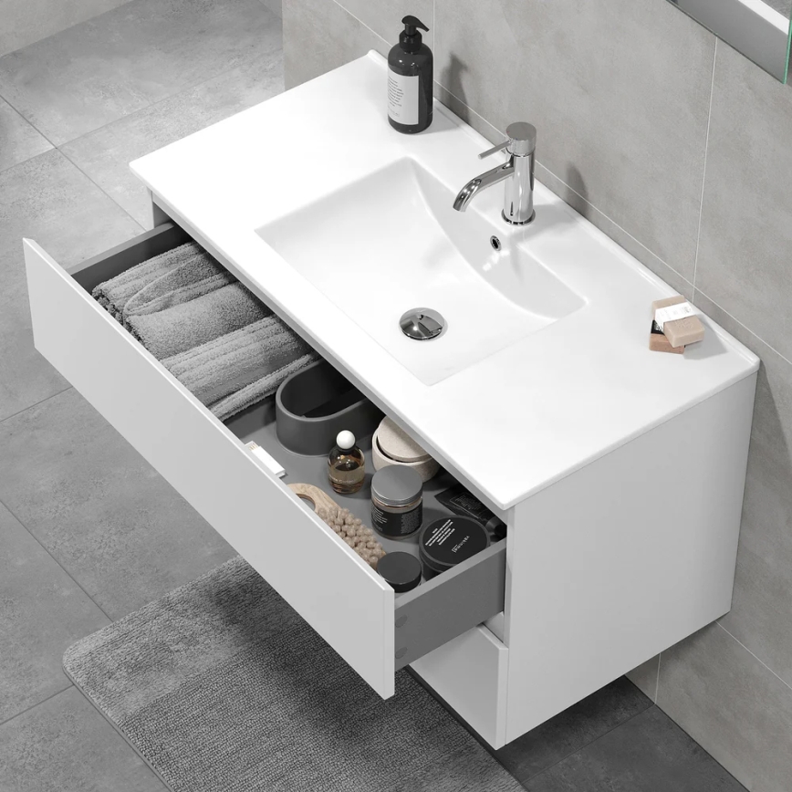 Móvel de casa de banho com lavatório KENWOOD 91 x 50 x 47 cm, branco