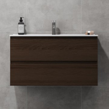 Móvel de casa de banho com lavatório KENWOOD 91x50x47 cm nogueira