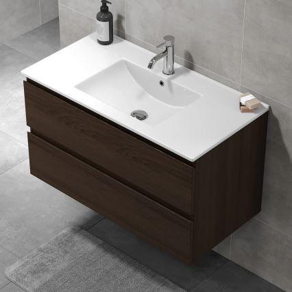 Móvel de casa de banho com lavatório KENWOOD 91x50x47 cm nogueira