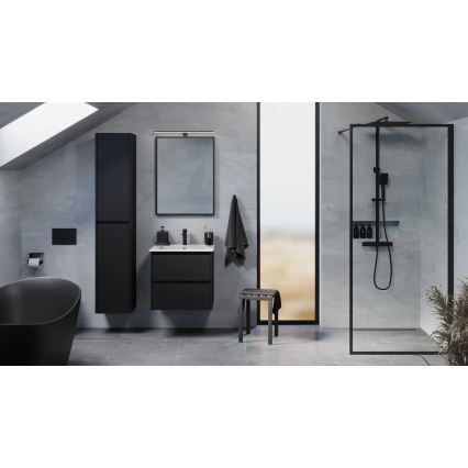 Móvel de casa de banho com lavatório MOLDE 60x55x46 cm preto