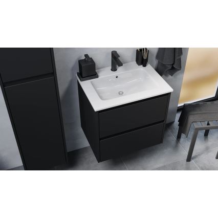Móvel de casa de banho com lavatório MOLDE 60x55x46 cm preto