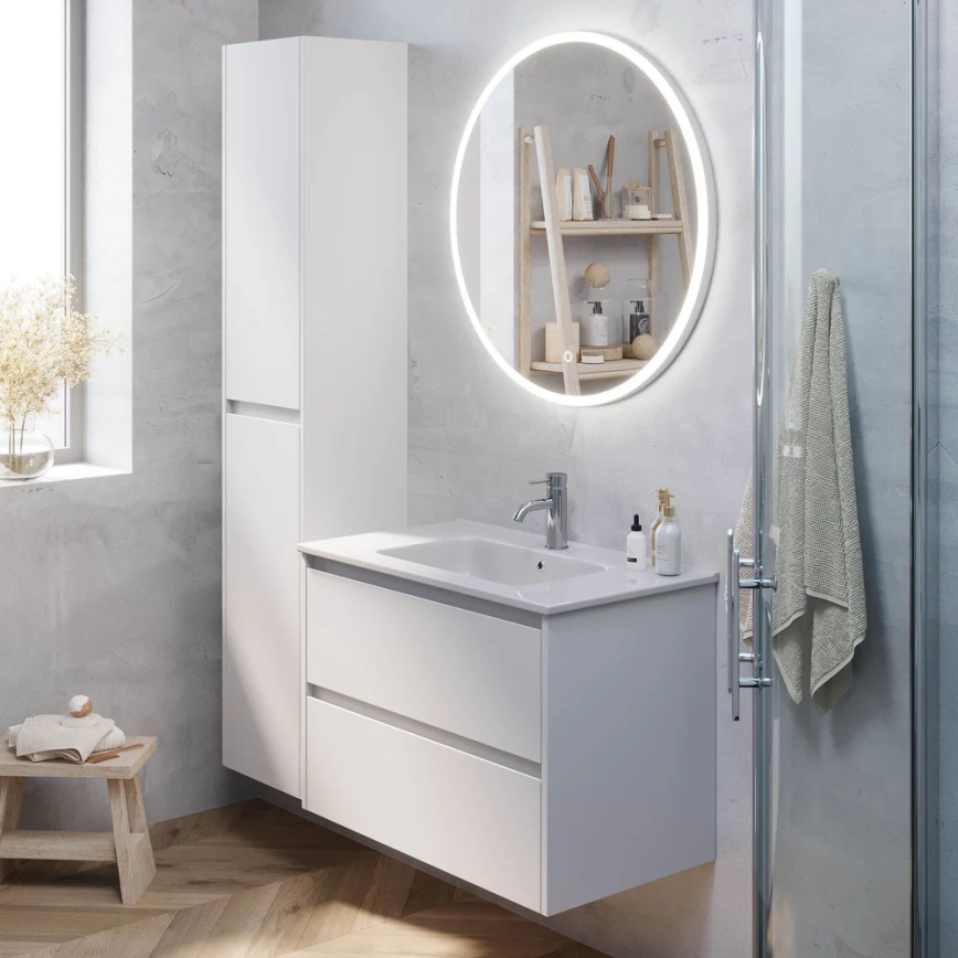 Móvel de casa de banho com lavatório MOLDE 80x55x46 cm branco