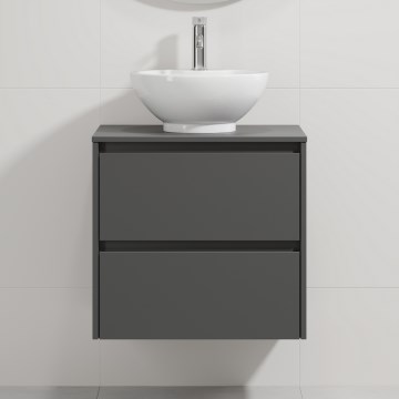 Móvel de casa de banho com lavatório TRONDHEIM/DRAMMEN 60x57x46 cm antracite/branco