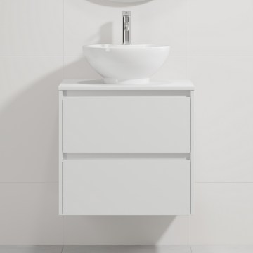 Móvel de casa de banho com lavatório TRONDHEIM/DRAMMEN 60x57x46 cm branco