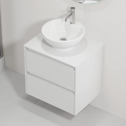 Móvel de casa de banho com lavatório TRONDHEIM/DRAMMEN 60x57x46 cm branco