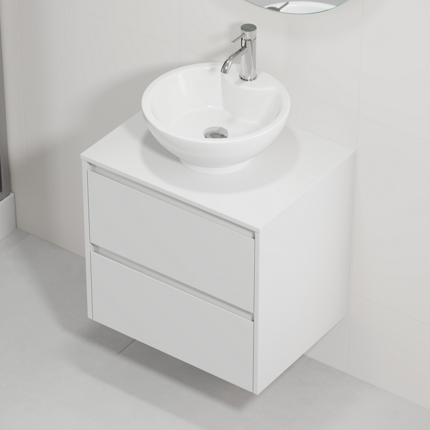 Móvel de casa de banho com lavatório TRONDHEIM/DRAMMEN 60x57x46 cm branco